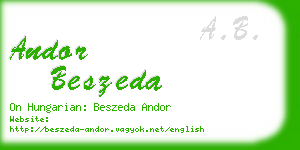 andor beszeda business card